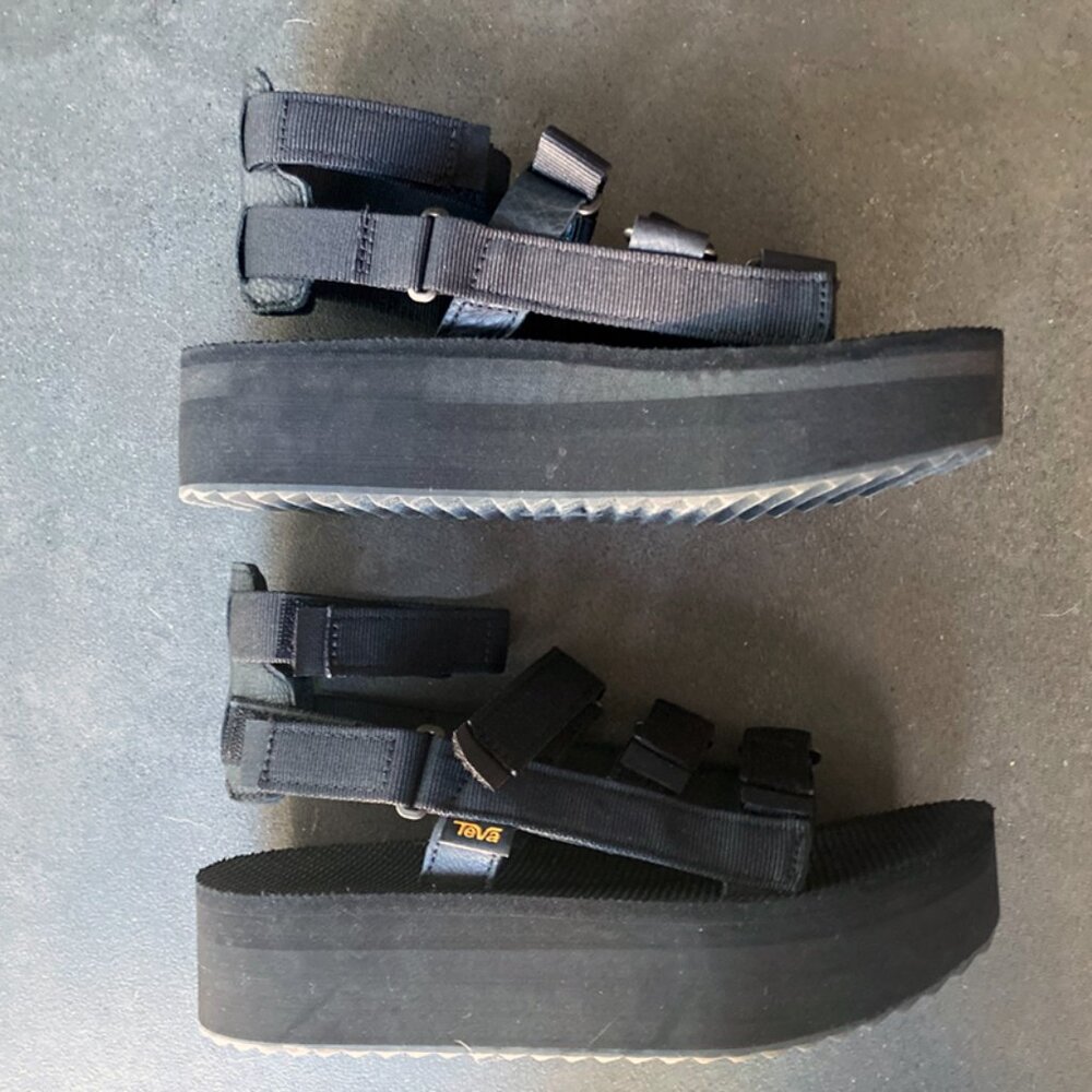 Teva Flatform Mevia Black Platform Sandals Womens Size 8 New no box